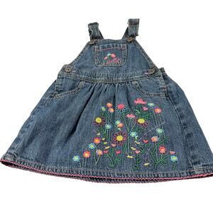 Vintage OskKosh B'Gosh Toddler Girl 3T Overall Dress 100% Cotton